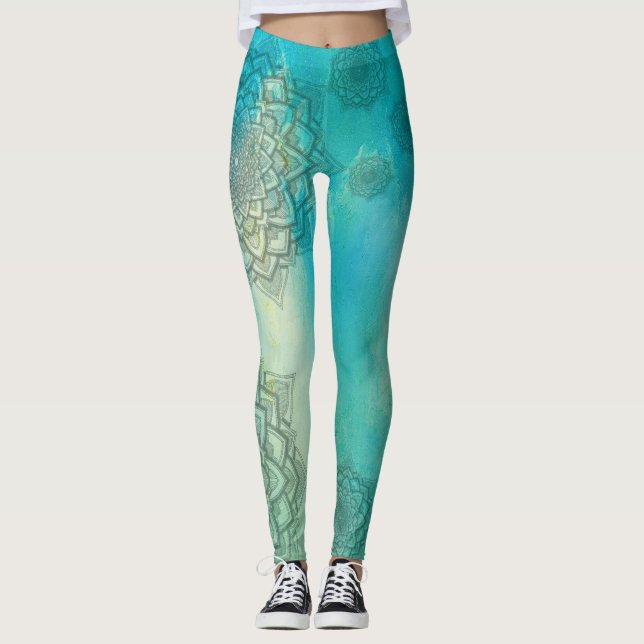 Leggings Mandala bleu (Devant)