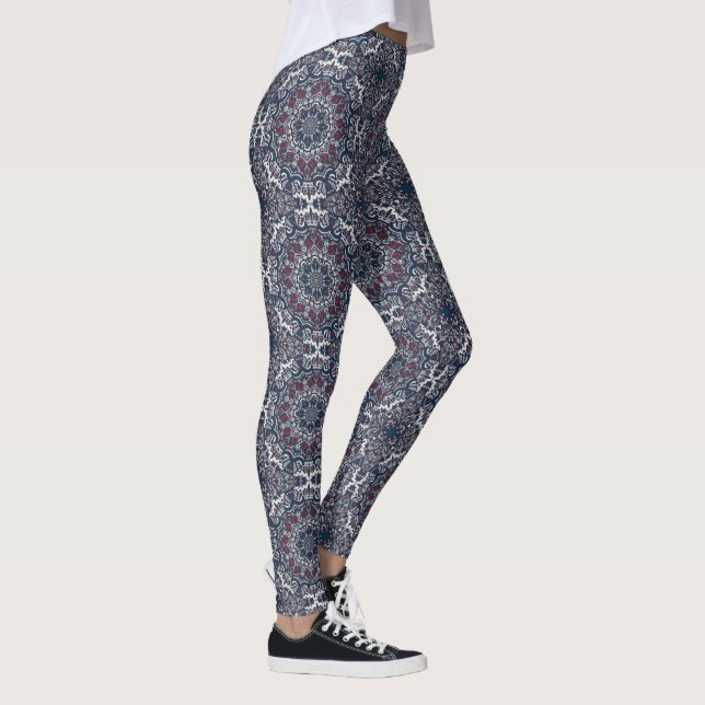 Leggings Mandala bleu Abstrait (Droite)