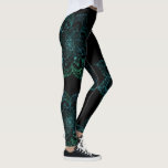 Leggings Mandala Boho Yoga Turquoise et noir<br><div class="desc">Mandala Boho design Turquoise et gris. Idéal pour un cours de yoga ou suivre un programme en ligne à la maison.</div>