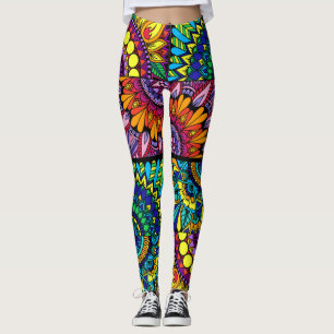 Leggings Mandala de bloc de couleur