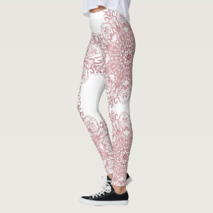 Leggings Mandala. de corail floral ethnique