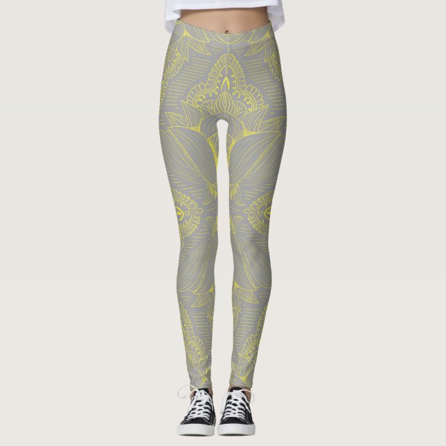 Leggings Mandala de fleurs 4 (Devant)