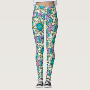 Leggings Mandala Design, Flower Power !