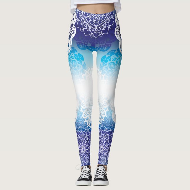 Leggings Mandala in Blue Hues (Devant)