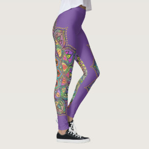 Leggings Mandala Indien de Style 1 Coloré avec Élégance