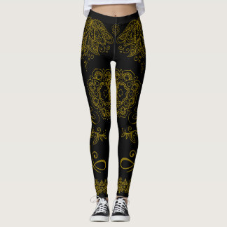Leggings Mandala Noir/Or