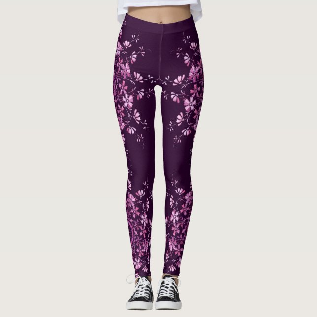 Leggings Mandala. pourpre floral (Devant)