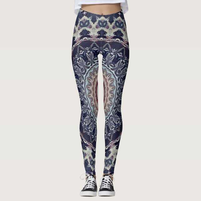 Leggings Mandala ronde sans couture motif arabe k (Devant)