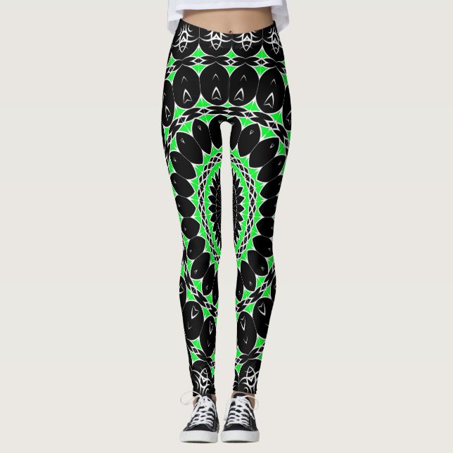Leggings Mandala Tribal Celtique ( Vert ) (Devant)