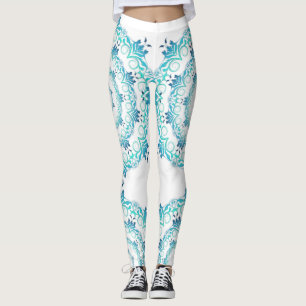 Leggings mandala. turquoise ethnique