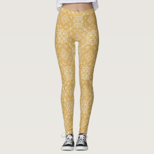 Leggings Mandalas d'or de divers modèles de Cercle géométri