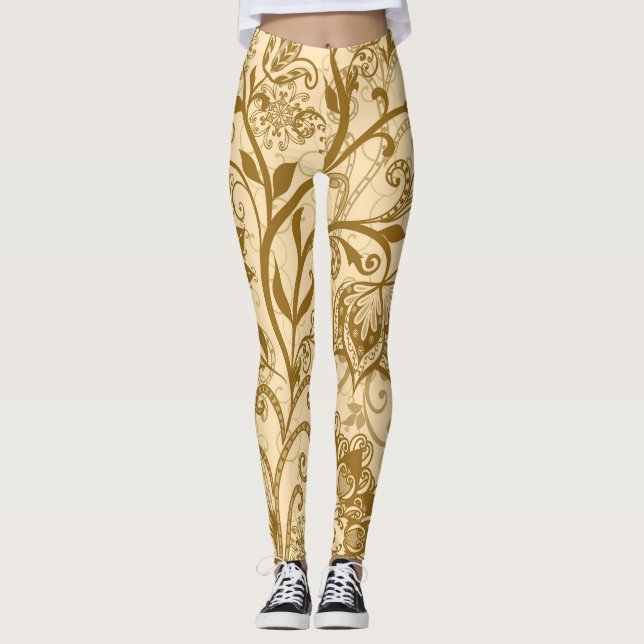 Leggings Mandalas ethniques : Motif de style indien (Devant)