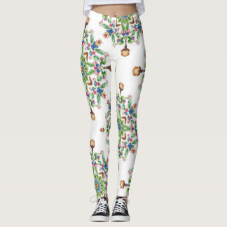 Leggings Mandalas Formed From Floral Seamless Pattern