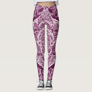 Leggings Mandela violette art de l'IA