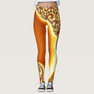 Leggings Mandelbrot Fractal Orange