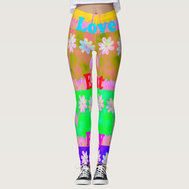 Leggings Mange Amour Jouer Vêtements floral sur toute l'imp (Devant)
