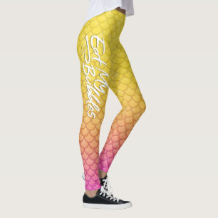 Leggings "Mange mes bulles" Échelles jaune/rose Vie de nata