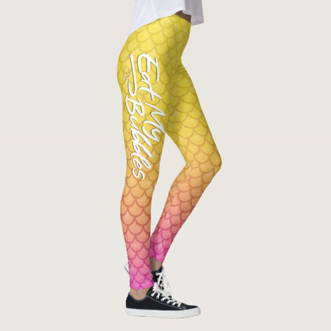 Leggings "Mange mes bulles" Échelles jaune/rose Vie de nata (Droite)