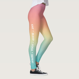 Leggings Manger Le Yoga Dormir Répéter Pastel Ombré