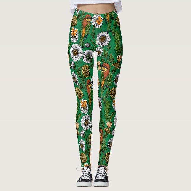 Leggings Mangeurs d'abeilles sur une prairie printanière (Devant)