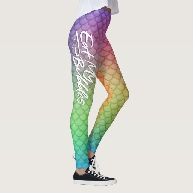 Leggings "Mangez mes bulles" Rainbow écailles natation (Droite)