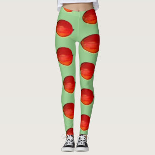 Leggings Mango fruit aquarelle verte Alimentation Motif tro