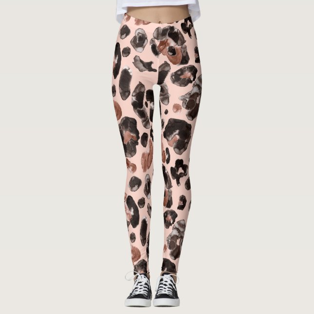 Leggings Manteau de léopard, peau d'animal sans couture mot (Devant)