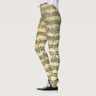 Leggings Manuscrit de musique de Bach Chaconne