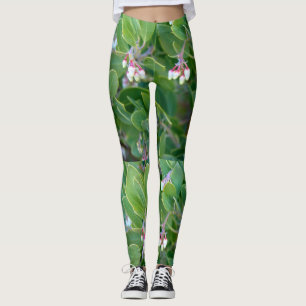 Leggings manzanita blanche fleurit vert