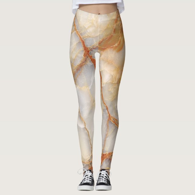 Leggings Marble Majesty : Élégance brillante (Devant)