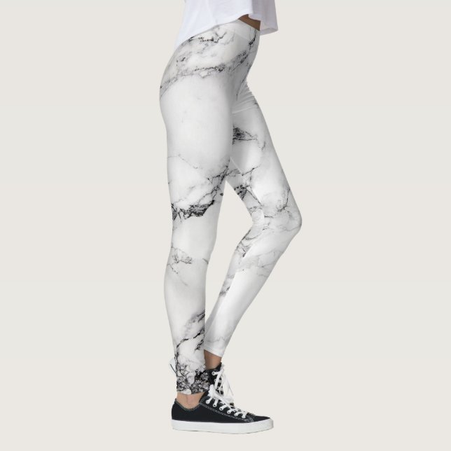 Leggings Marbre blanc Abstrait (Droite)