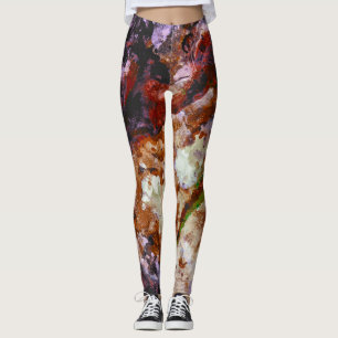 Leggings Marbre de cristal de quartz de feu Abstrait