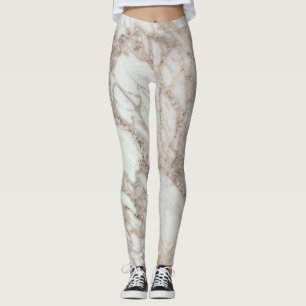 Leggings Marbre Glam Rose Rose Gold Argent Style Designer