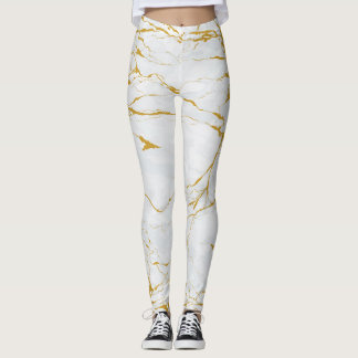 Leggings Marbre Golden Texture Motif sans couture
