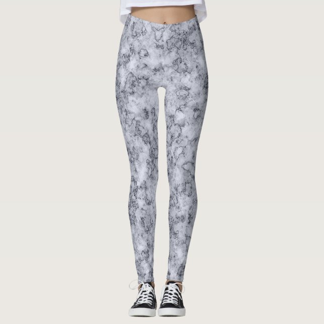 Leggings Marbre gris bleu (Devant)