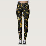Leggings Marbre marbré moderne stylisé Marbre noir Or<br><div class="desc">Créé à partir de marbre réel avec des veines aux motifs sauvages et augmenté numériquement avec des couleurs vives gris argenté et or accent pour mélanger et se marier sans effort avec une large gamme de couleurs de vêtements et motifs. Copyright,  Audrey Jeanne Roberts</div>