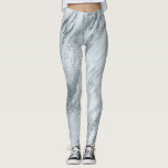 Leggings Marbre minimal gris argenté Abstrait bleu<br><div class="desc">Elégant légant leggings tout simplement tendance projeté selon les tendances réelles dans le design. Forme un escargot pour le corps</div>