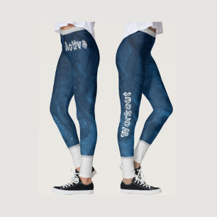Leggings Marbre moderne motif l Marine bleu l Entraînement