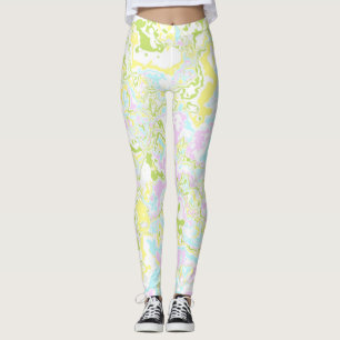 Leggings Marbre Pastel Coloré Lumineux Rétro Bohème Tripant