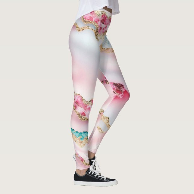 Leggings Marbre rose clair Agate Collection populaire (Droite)