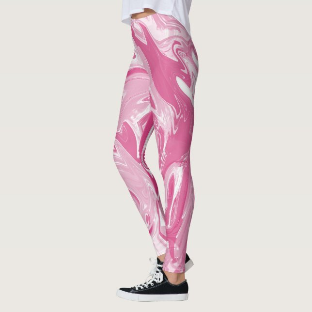 Leggings Marbre rose tacheté (Gauche)