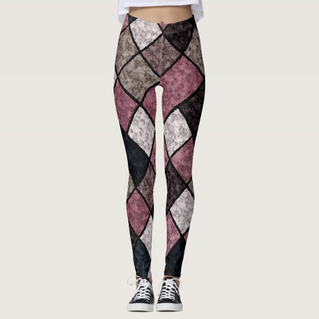 Leggings Marbre sans couture marbre marbre carrelage de pie (Devant)