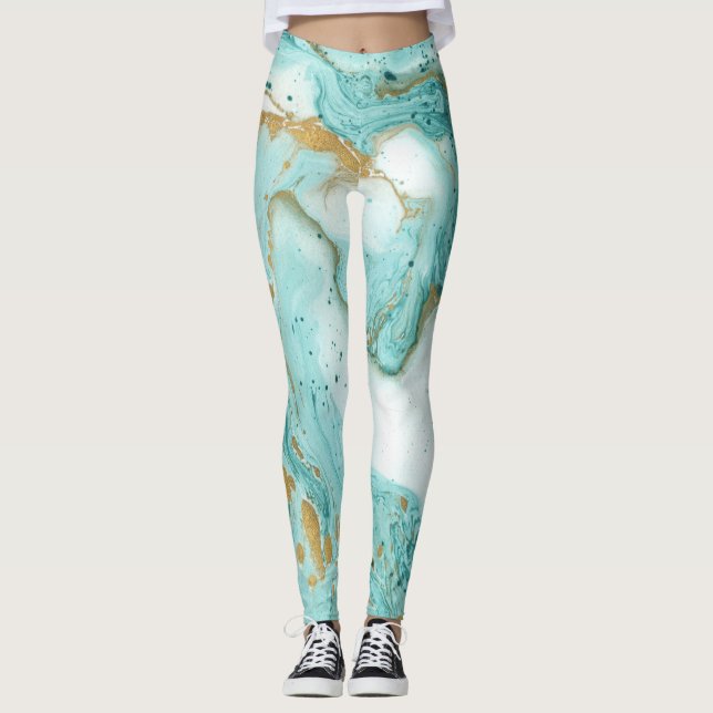 Leggings Marbre texture décorative, peinture artistique abs (Devant)
