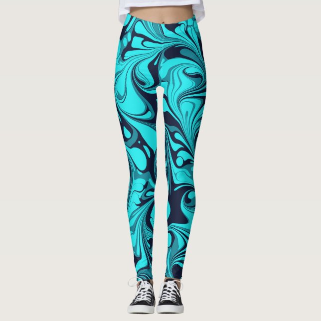Leggings Marbre turquoise (Devant)
