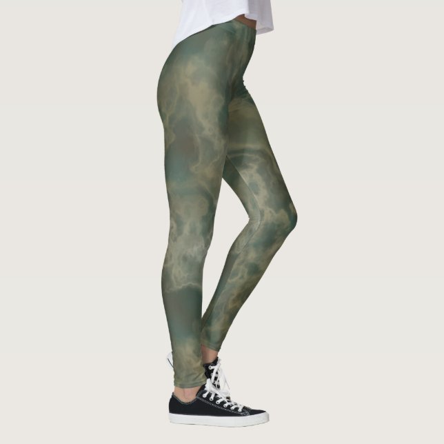 Leggings Marbre turquoise et vert (Droite)