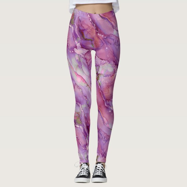 Leggings Marbre violet Dreamy (Devant)
