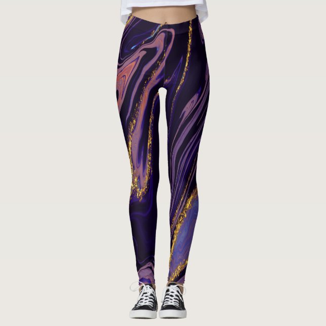 Leggings Marbre violet ExtraordinaireLeggings (Devant)