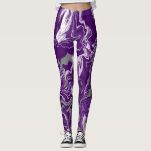 Leggings Marbre violet Fluid Art Marbre