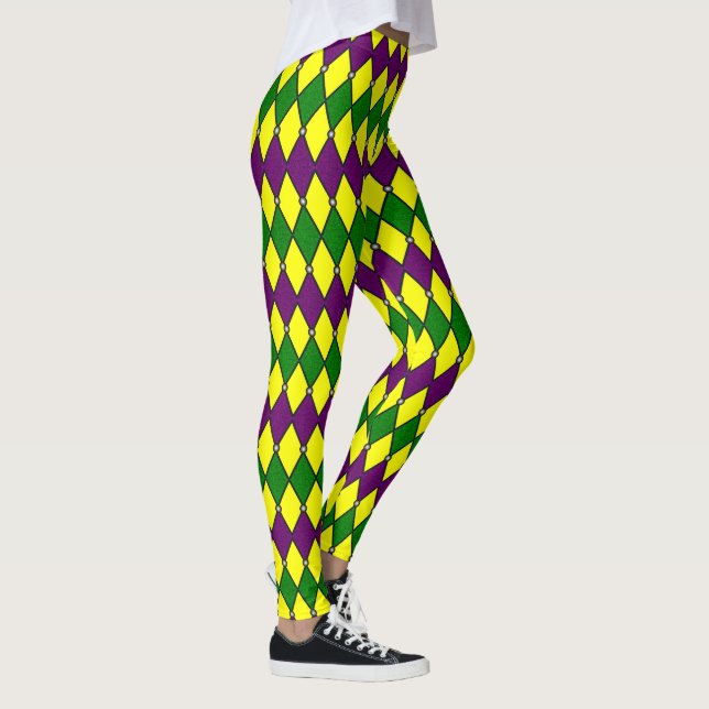 Leggings Mardi Gras Arlequin Motif Diamant (Droite)