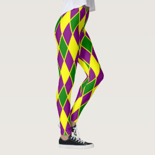 Leggings Mardi gras de motif de harlequin de mardi gras